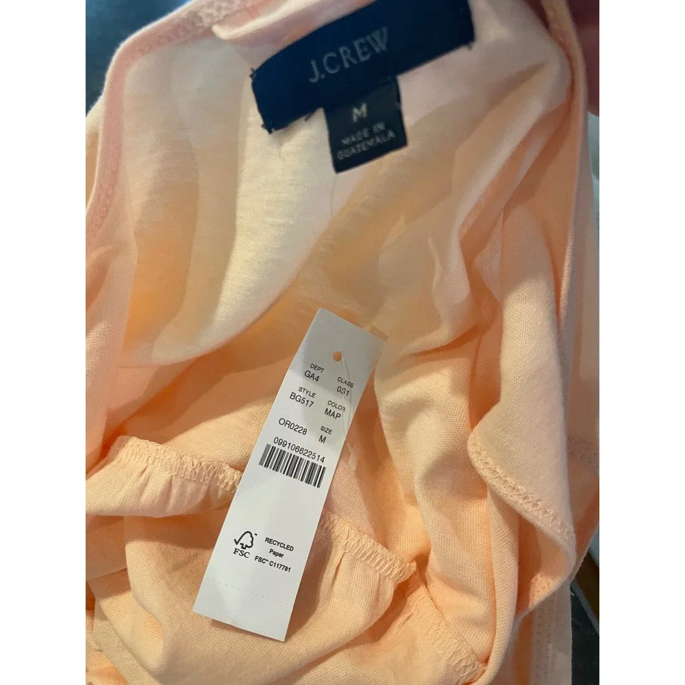 J.Crew Womens Peach Cotton Jersey Tiered Maxi Dress Sleeveless Size M NWT